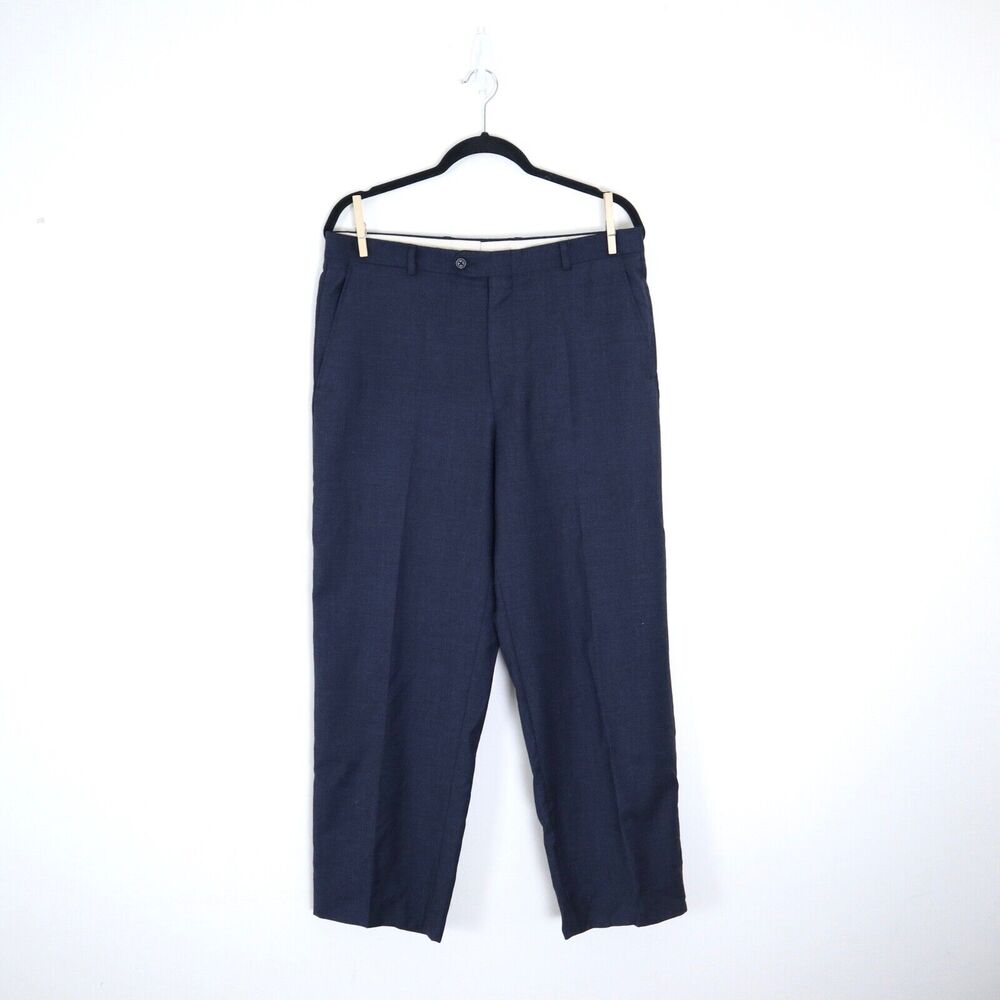 Vintage Burberry London Men's Size 34 Trouser Marled Navy Blue Pants